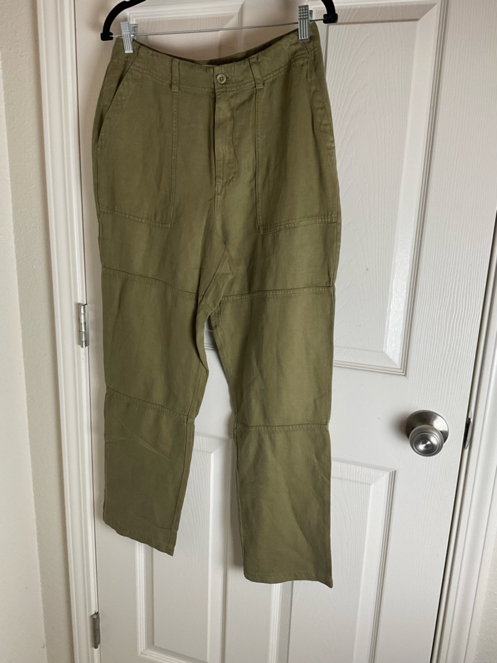 Cloth & Stone Olive Green Tencel Linen Utility Seamed Pants Size 27 - Picture 2 of 9